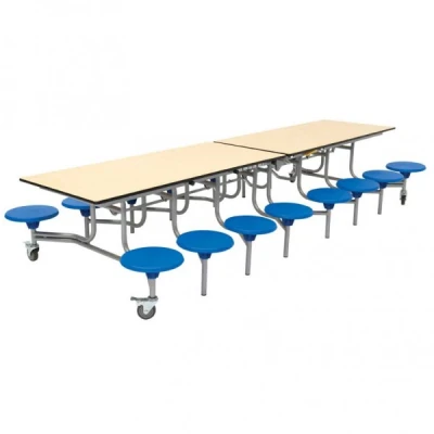 Spaceright 16 Seat Rectangular Mobile Folding Table Seating Units - 650mm High