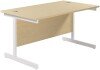 TC Single Upright Rectangular Desk with Single Cantilever Legs - 1400mm x 800mm - Maple (8-10 Week lead time)