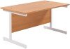 TC Single Upright Rectangular Desk with Single Cantilever Legs - 1200mm x 800mm - Beech