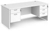 Dams Maestro 25 Rectangular Desk with Panel End Legs, 2 and 3 Drawer Fixed Pedestal - 1800 x 800mm - White