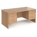 Dams Maestro 25 Rectangular Desk with Panel End Legs, 3 and 3 Drawer Fixed Pedestal - 1600 x 800mm