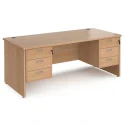 Dams Maestro 25 Rectangular Desk with Panel End Legs, 3 and 3 Drawer Fixed Pedestal - 1800 x 800mm