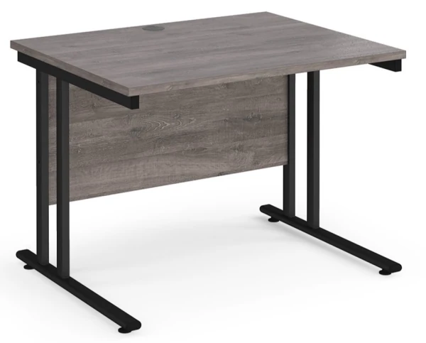 Dams Maestro 25 Rectangular Desk with Twin Cantilever Legs - 1000 x 800mm - Grey Oak