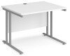 Dams Maestro 25 Rectangular Desk with Twin Cantilever Legs - 1000 x 800mm - White