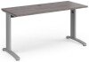 Dams TR10 Rectangular Desk with Cable Managed Legs - 1400mm x 600mm - Grey Oak