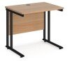 Dams Maestro 25 Rectangular Desk with Twin Cantilever Legs - 800 x 600mm - Beech