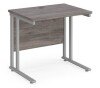 Dams Maestro 25 Rectangular Desk with Twin Cantilever Legs - 800 x 600mm - Grey Oak