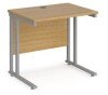 Dams Maestro 25 Rectangular Desk with Twin Cantilever Legs - 800 x 600mm - Oak