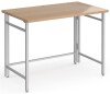 Dams Fuji Home Office Workstation 1000 x 600mm with Folding Legs – Beech with Silver Frame
