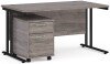 Dams Maestro 25 Rectangular Desk with Twin Canitlever Legs and 2 Drawer Mobile Pedestal - 1400 x 800mm - Grey Oak