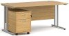Dams Maestro 25 Rectangular Desk with Twin Canitlever Legs and 2 Drawer Mobile Pedestal - 1600 x 800mm - Oak