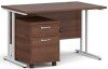 Dams Maestro 25 Rectangular Desk with Twin Canitlever Legs and 2 Drawer Mobile Pedestal - 1200 x 800mm - Walnut