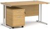 Dams Maestro 25 Rectangular Desk with Twin Canitlever Legs and 2 Drawer Mobile Pedestal - 1400 x 800mm - Oak