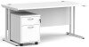Dams Maestro 25 Rectangular Desk with Twin Canitlever Legs and 2 Drawer Mobile Pedestal - 1600 x 800mm - White