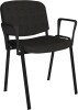 Dams Taurus Black Frame Stacking Chair with Arms - Charcoal