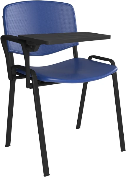 Dams Taurus Plastic Stacking Chair with Writing Tablet - Blue