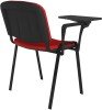 Dams Taurus Black Frame Stacking Chair with Writing Tablet - Pack of 4 - Red