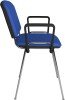 Dams Taurus Chrome Frame Stacking Chair with Arms - Pack of 4 - Blue