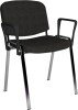 Dams Taurus Chrome Frame Stacking Chair with Arms - Pack of 4 - Charcoal