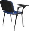 Dams Taurus Chrome Frame Stacking Chair with Writing Tablet - Blue