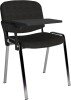 Dams Taurus Chrome Frame Stacking Chair with Writing Tablet - Charcoal