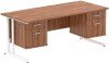 Dynamic Impulse Office Desk with 2 Drawer Fixed Pedestals - 1800 x 800mm - Walnut