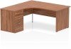 Dynamic Impulse Corner Desk with Panel End Leg and 600mm Fixed Pedestal - 1600 x 1200mm - Walnut