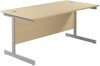 TC Single Upright Rectangular Desk with Single Cantilever Legs - 1600mm x 800mm - Maple (8-10 Week lead time)