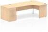 Dynamic Impulse Corner Desk with Panel End Leg and 800mm Fixed Pedestal - 1800 x 1200mm - Maple