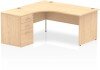 Dynamic Impulse Corner Desk with Panel End Leg and 600mm Fixed Pedestal - 1600 x 1200mm - Maple