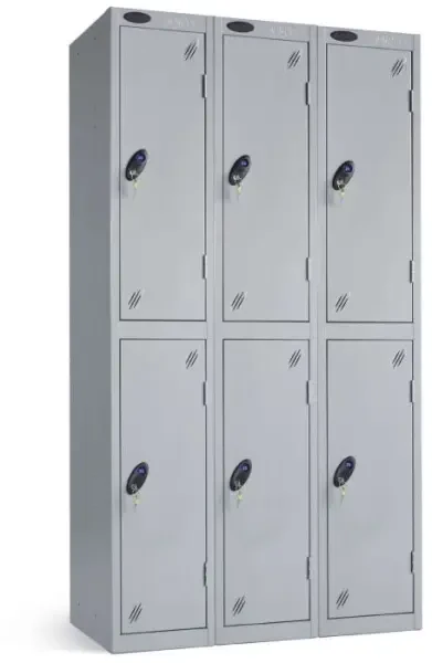 Probe Low Two Door Nest of Three Steel Lockers - 1210 x 305 x 460mm