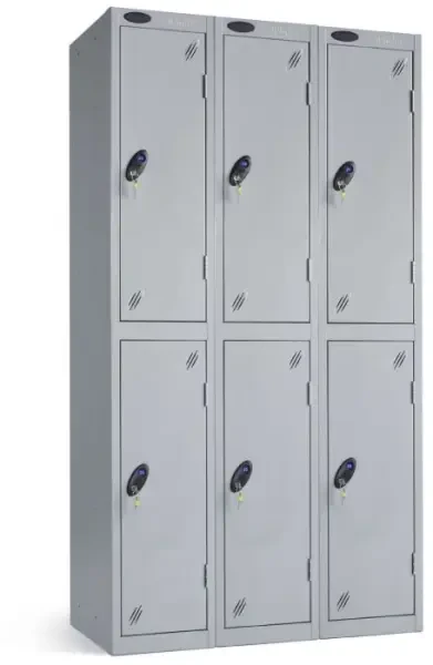 Probe Low Two Door Nest of Three Steel Lockers - 1210 x 305 x 305mm