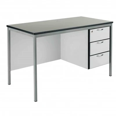 Metalliform Teachers 3 Drawer Fully Welded Frame Desk 1200 x 600mm - MDF Edge