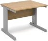 Dams Vivo Rectangular Desk with Cable Managed Legs - 1000mm x 800mm - Oak