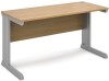 Dams Vivo Rectangular Desk with Cable Managed Legs - 1400mm x 600mm - Oak