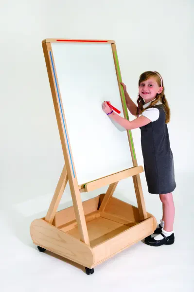 Spaceright Little Acorns Solid Wood 'Store 'N' Write' Whiteboard with Storage Box