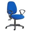 Dams Jota High Back Operator Chair with Fixed Arms - Blue