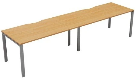 TC Bench Desk, Pod of 2, Full Depth - 2400 x 800mm - Beech