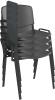 Dams Taurus Plastic Stacking Chair with Writing Tablet - Pack of 4 - Black