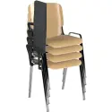 Dams Taurus Wooden Stacking Chairs with Writing Tablet - Pack of 4