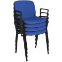 Dams Taurus Black Frame Stacking Chair with Arms - Pack of 4