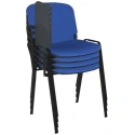 Dams Taurus Black Frame Stacking Chair with Writing Tablet - Pack of 4