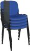 Dams Taurus Black Frame Stacking Chair with Writing Tablet - Pack of 4 - Blue