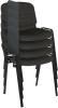 Dams Taurus Black Frame Stacking Chair with Writing Tablet - Pack of 4 - Charcoal