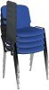 Dams Taurus Chrome Frame Stacking Chair with Writing Tablet - Pack of 4 - Blue
