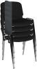 Dams Taurus Chrome Frame Stacking Chair with Writing Tablet - Pack of 4 - Black