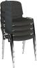 Dams Taurus Chrome Frame Stacking Chair with Writing Tablet - Pack of 4 - Charcoal