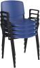 Dams Taurus Plastic Stacking Chair with Arms - Pack of 4 - Blue