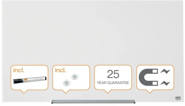 Nobo Impression Pro Glass Magnetic Whiteboard 1000mm x 560mm - White