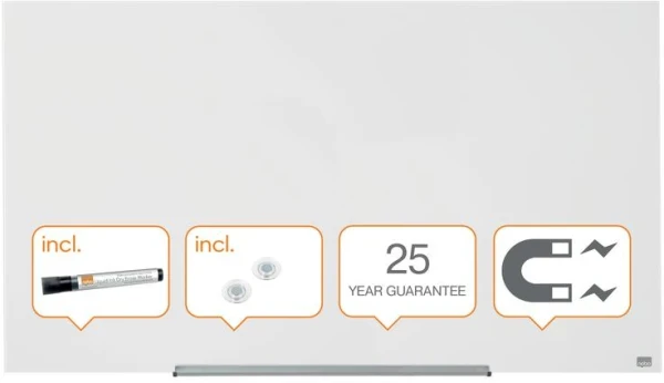 Nobo Impression Pro Glass Magnetic Whiteboard 1260mm x 710mm - White